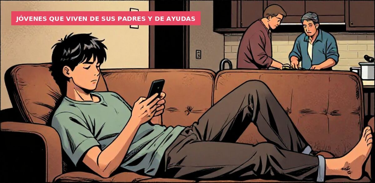 Jóvenes que viven de sus padres y de ayudas