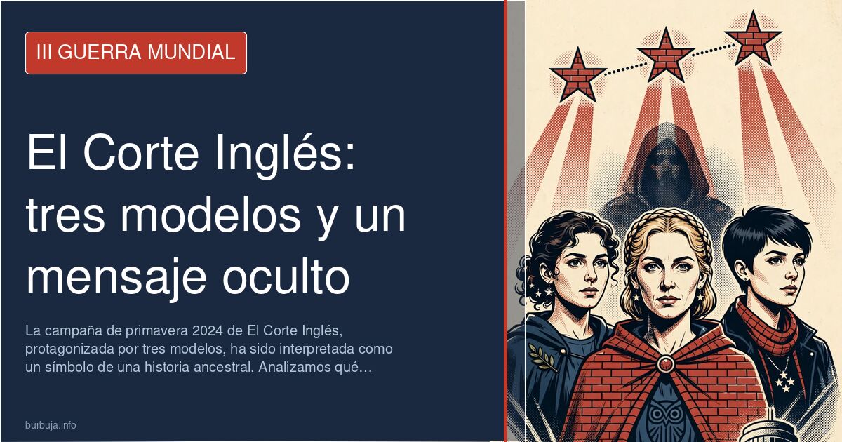 Tres maniquíes en el escaparate de El Corte Inglés con simbología oculta
