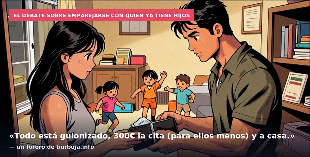 El debate sobre emparejarse con quien ya tiene hijos: «Todo está guionizado, 300€ la cita (para ellos menos) y a casa.» — un forero de burbuja.info
