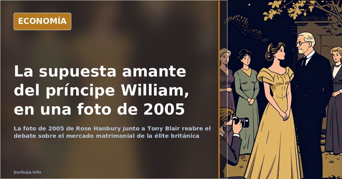 Fotografía de archivo de Rose Hanbury junto a Tony Blair en 2005, en el centro del debate sobre la supuesta amante del prínci