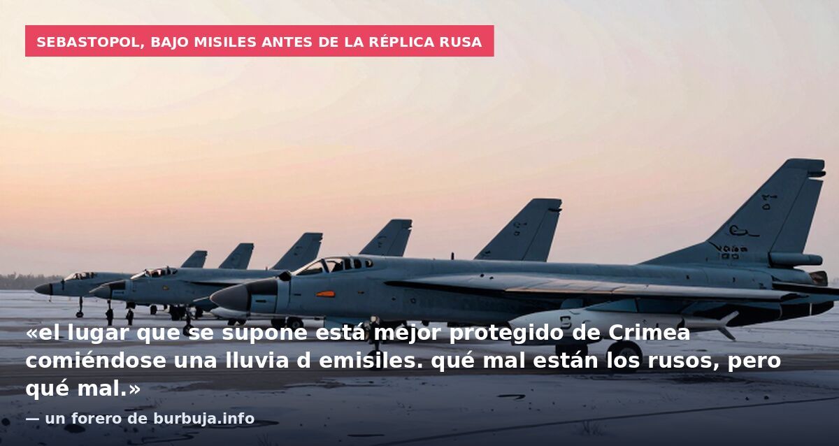Sebastopol, bajo misiles antes de la réplica rusa: «el lugar que se supone está mejor protegido de Crimea comiéndose una lluvia d emisiles. qué mal están los rusos, pero qué mal.» — un forero de burbuja.info