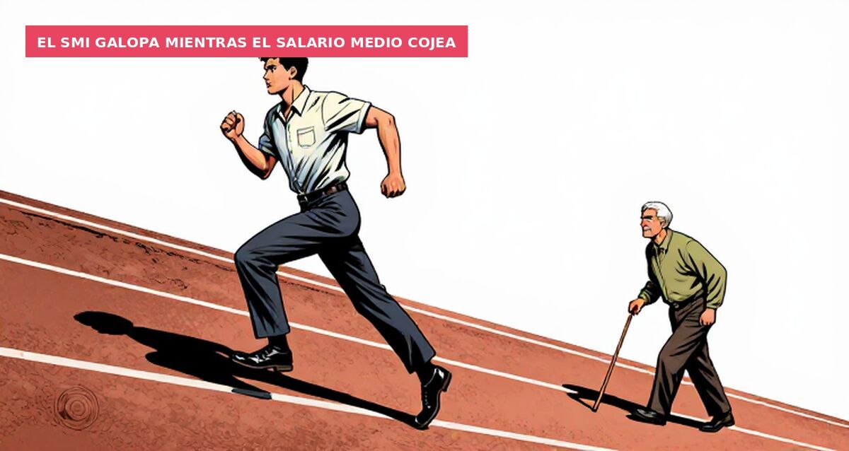 El SMI galopa mientras el salario medio cojea