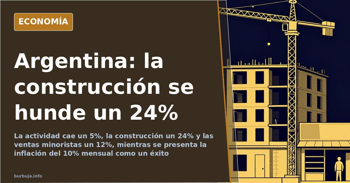 La industria argentina cae un 10% y la construcción un 24%