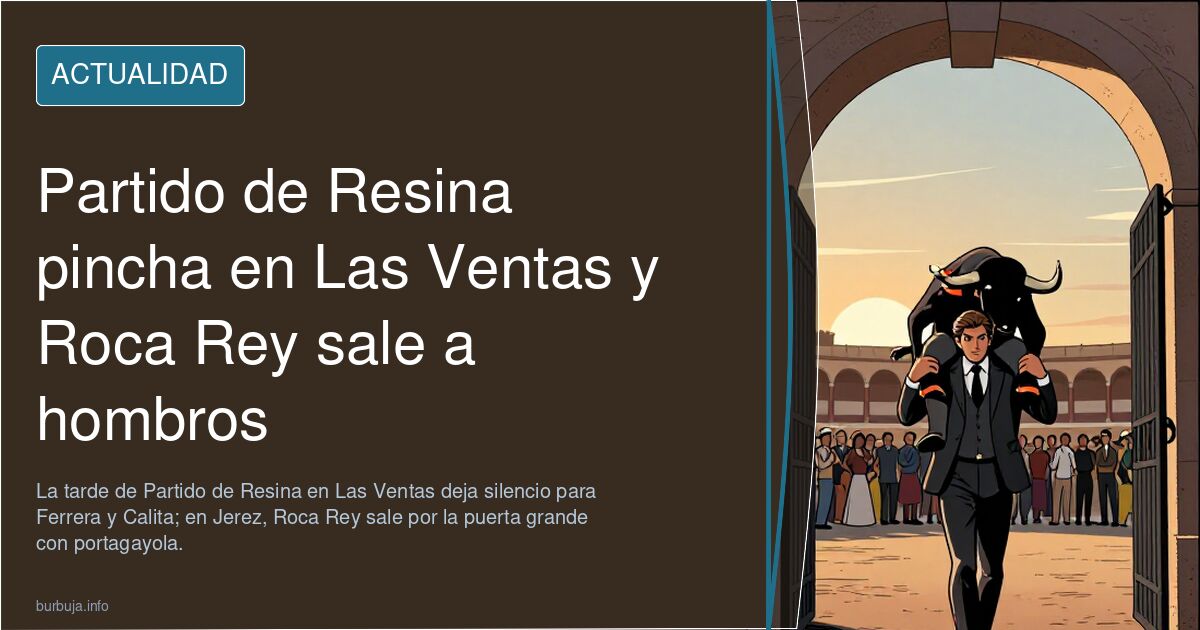 Partido de Resina pincha en Las Ventas y Roca Rey sale a hombros