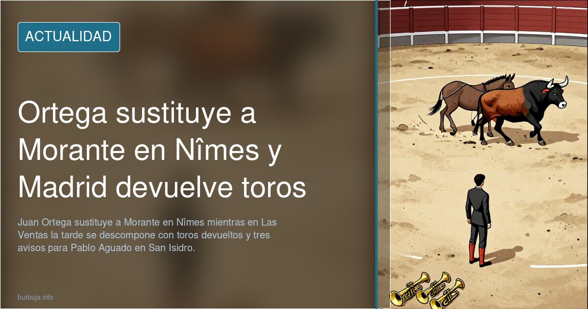 Ortega sustituye a Morante en Nîmes y Madrid devuelve toros
