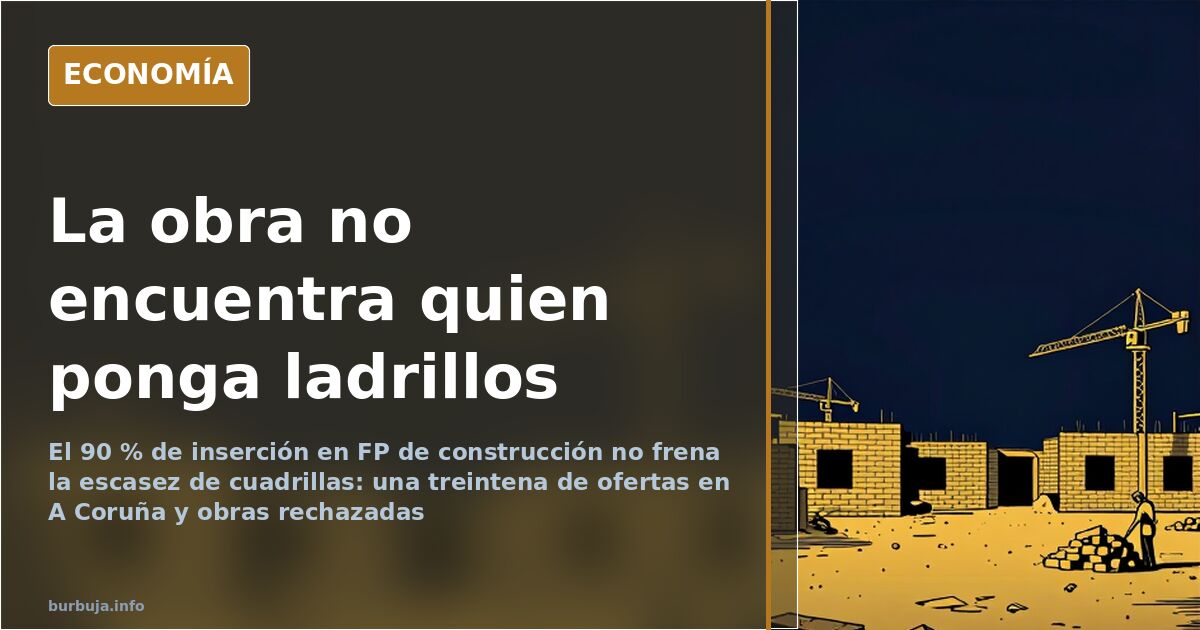 Estructura de hormigón y andamios en una obra de construcción urbana con grúa al fondo