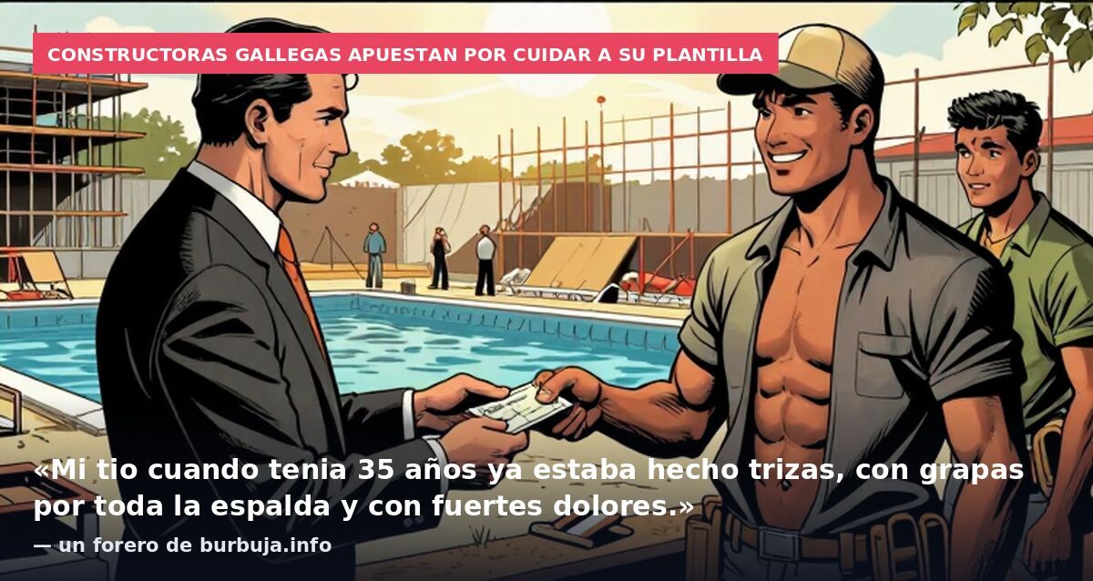 Constructoras gallegas apuestan por cuidar a su plantilla: «Mi tio cuando tenia 35 años ya estaba hecho trizas, con grapas por toda la espalda y con fuertes dolores.» — un forero de burbuja.info