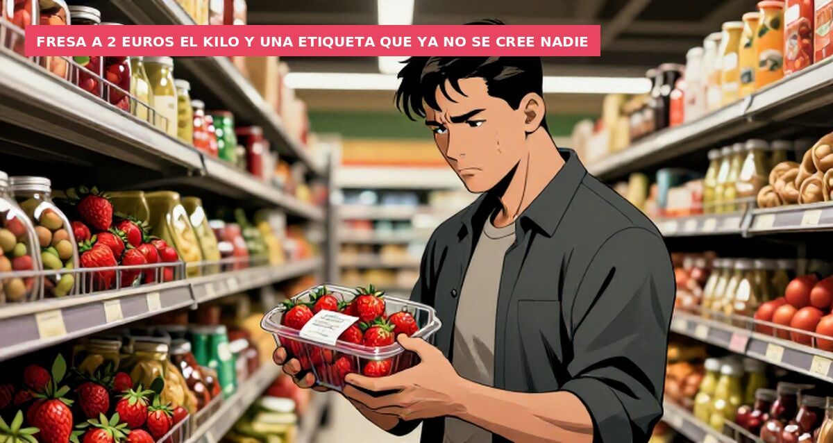 Fresa a 2 euros el kilo y una etiqueta que ya no se cree nadie
