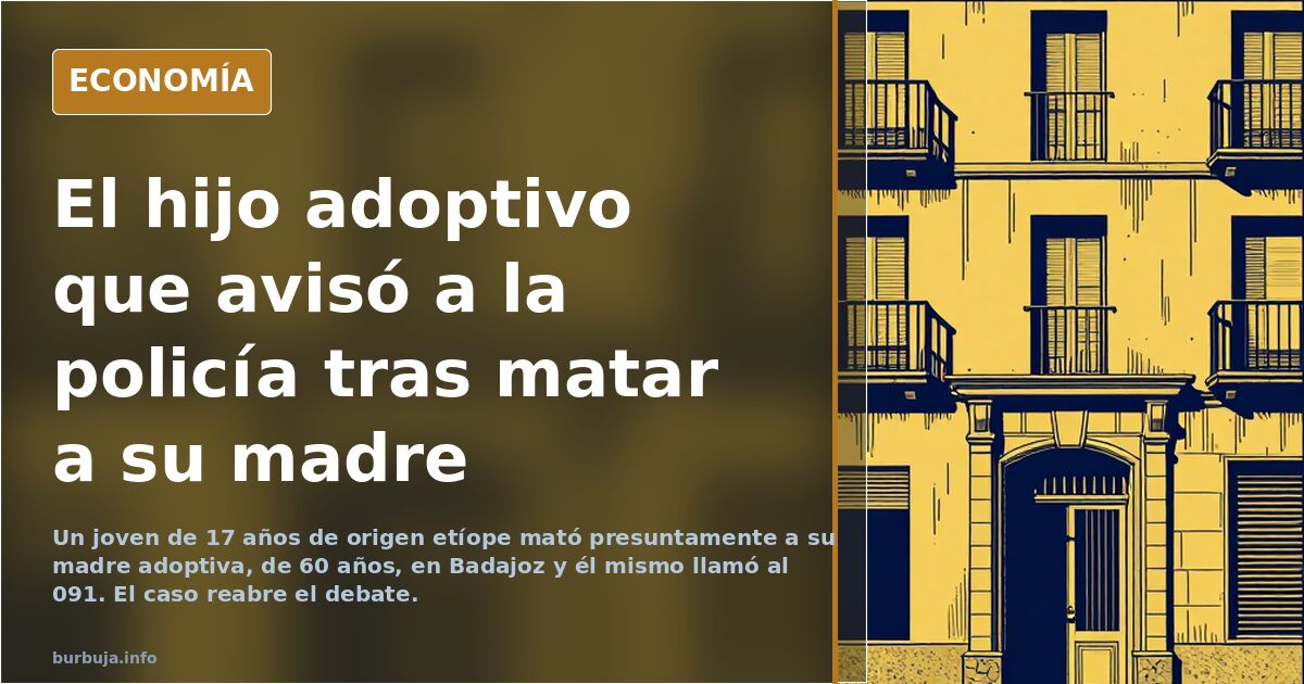 Fachada de una vivienda en Badajoz donde un hijo adoptivo habría matado a su madre adoptiva