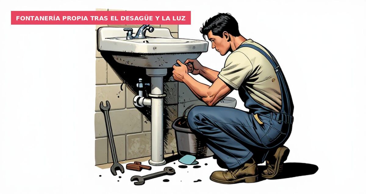 Fontanería propia tras el desagüe y la luz