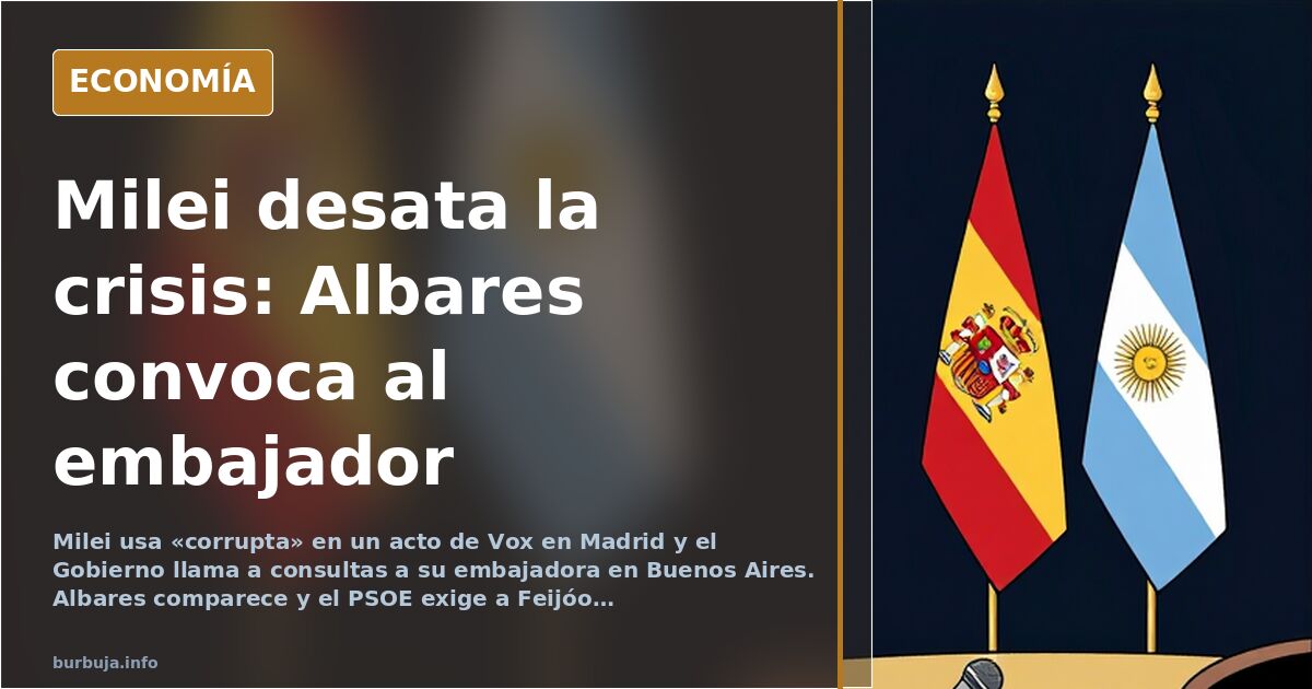Albares recalls ambassador for consultations over Milei remarks