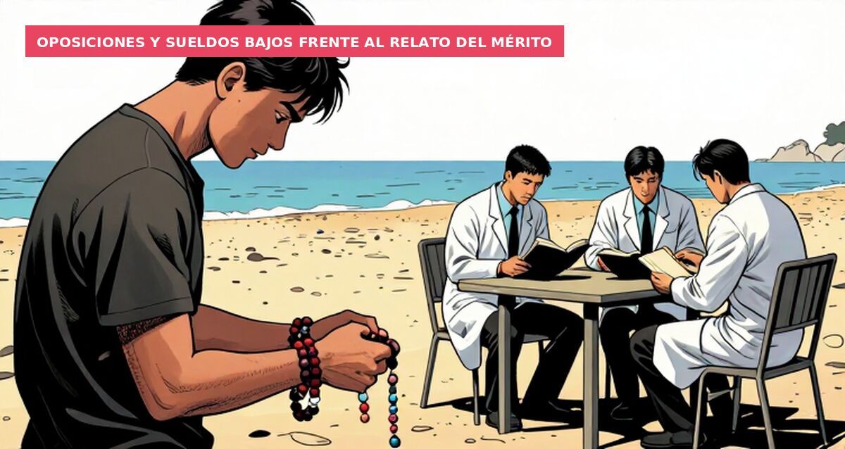 Oposiciones y sueldos bajos frente al relato del mérito