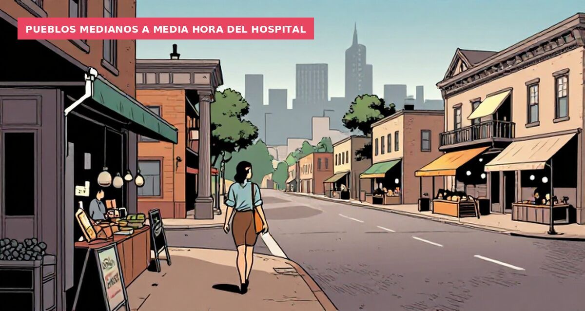 Pueblos medianos a media hora del hospital