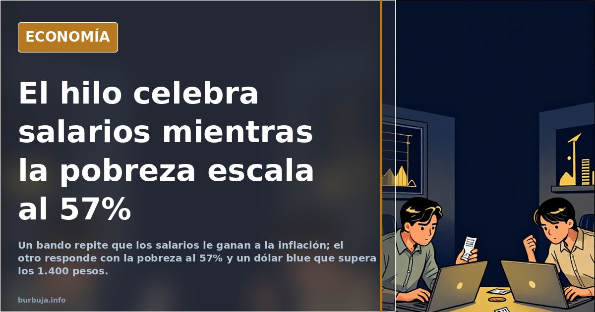 El hilo celebra salarios mientras la pobreza escala al 57%