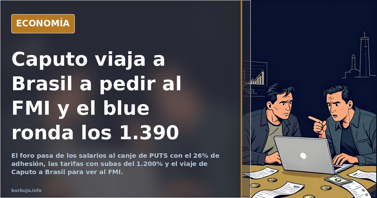 Caputo viaja a Brasil a pedir al FMI y el blue ronda los 1.390