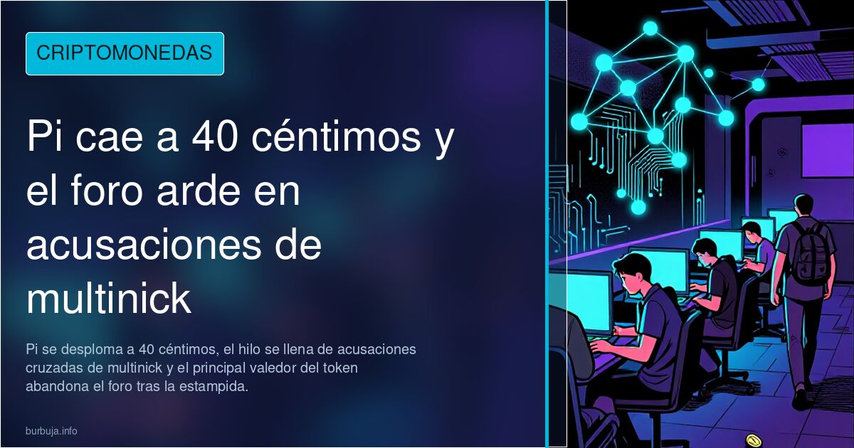 Pi cae a 40 céntimos y el foro arde en acusaciones de multinick