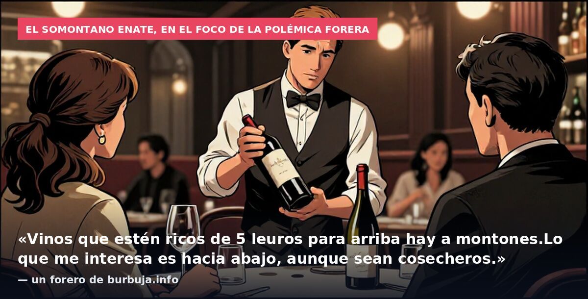 El somontano Enate, en el foco de la polémica forera: «Vinos que estén ricos de 5 leuros para arriba hay a montones.Lo que me interesa es hacia abajo, aunque sean cosecheros.» — un forero de burbuja.info