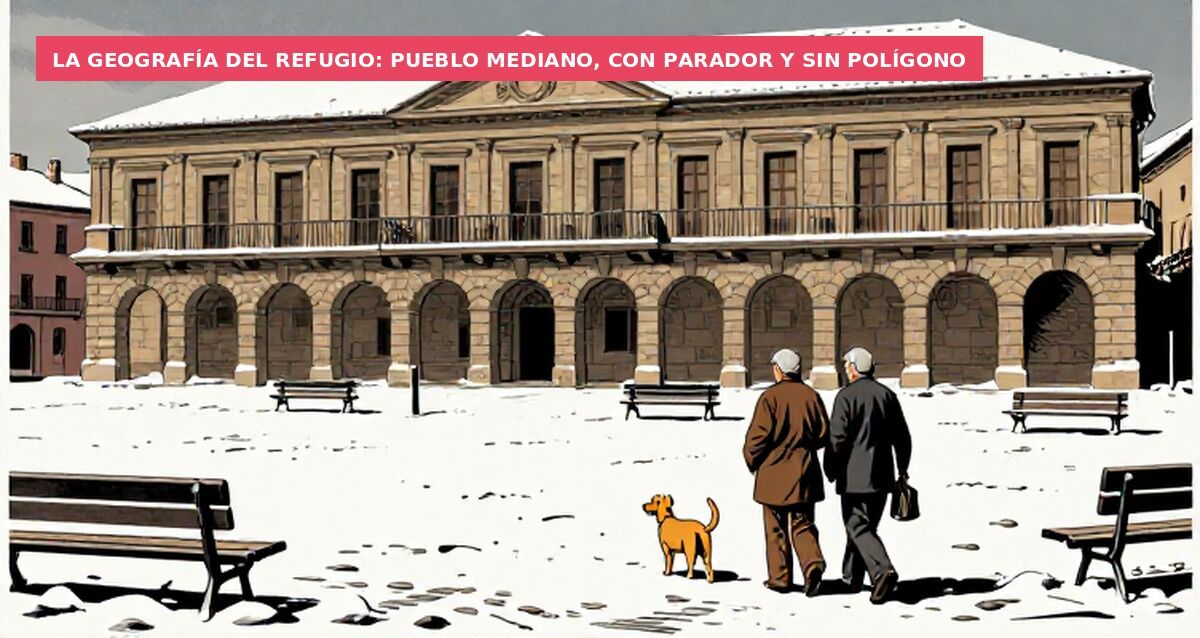 La geografía del refugio: pueblo mediano, con parador y sin polígono