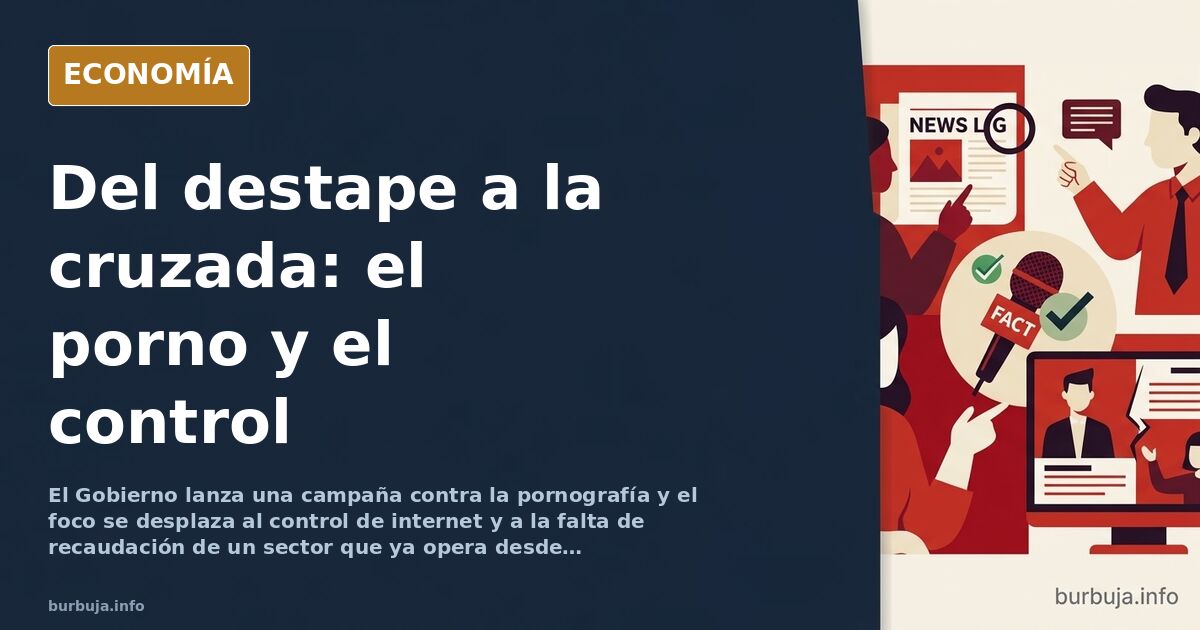 Pantalla de móvil con verificación de edad frente a la campaña del Gobierno contra la pornografía