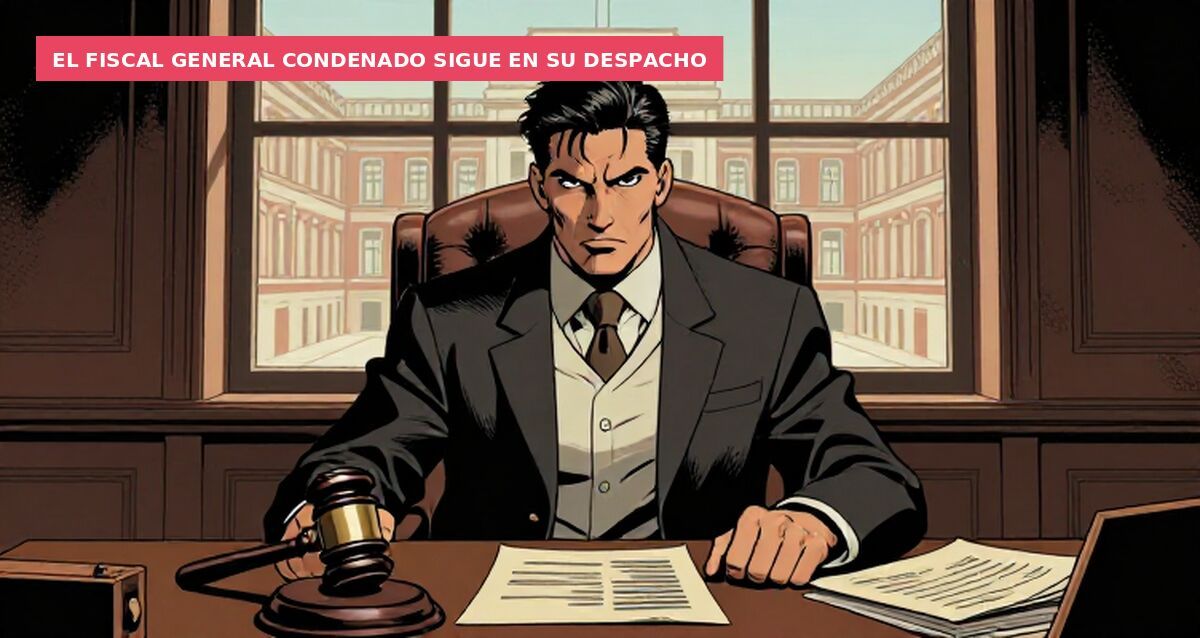 El fiscal general condenado sigue en su despacho