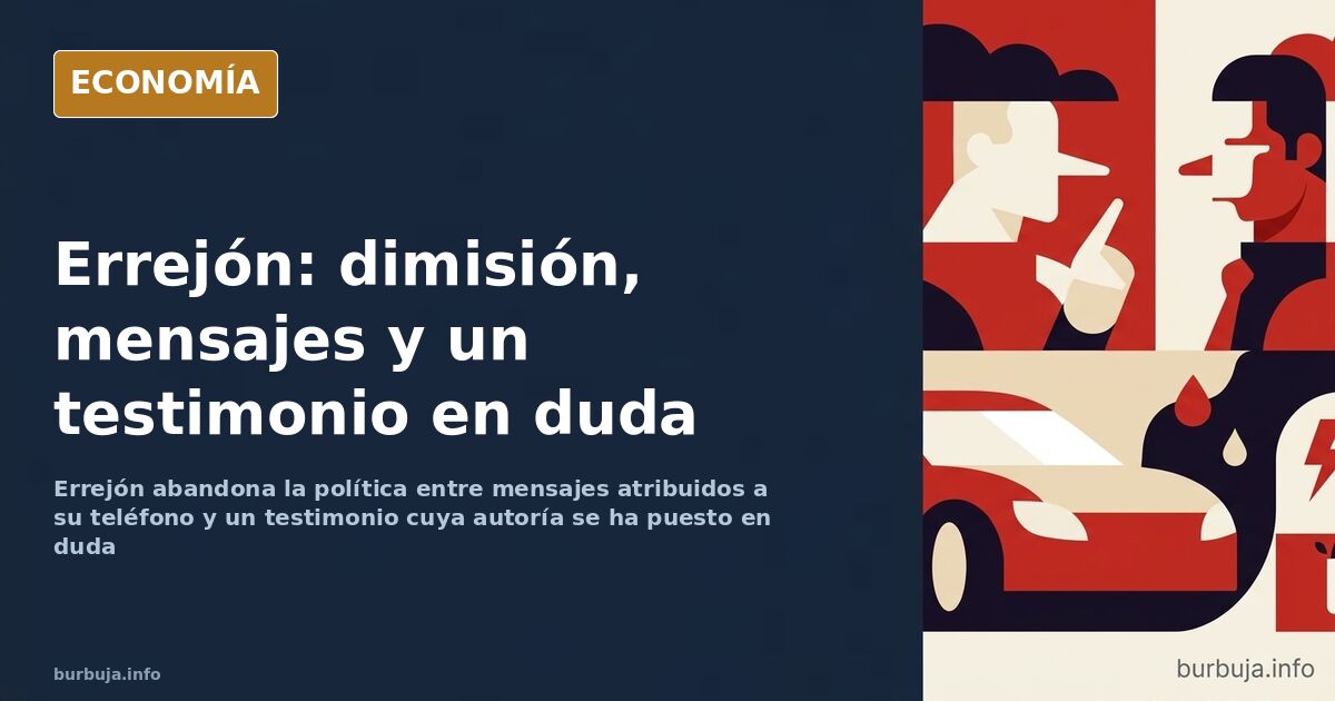 Ilustración editorial de un teléfono móvil con mensajes y una silla vacía en un despacho político