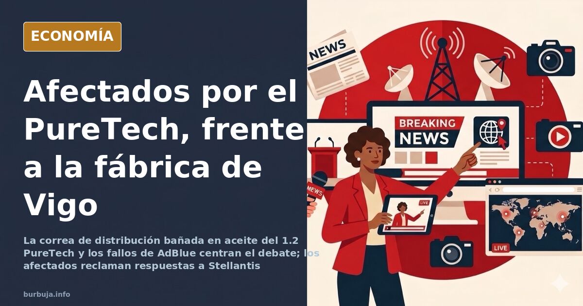 Afectados por el motor PureTech concentrados frente a la fábrica de Stellantis en Vigo