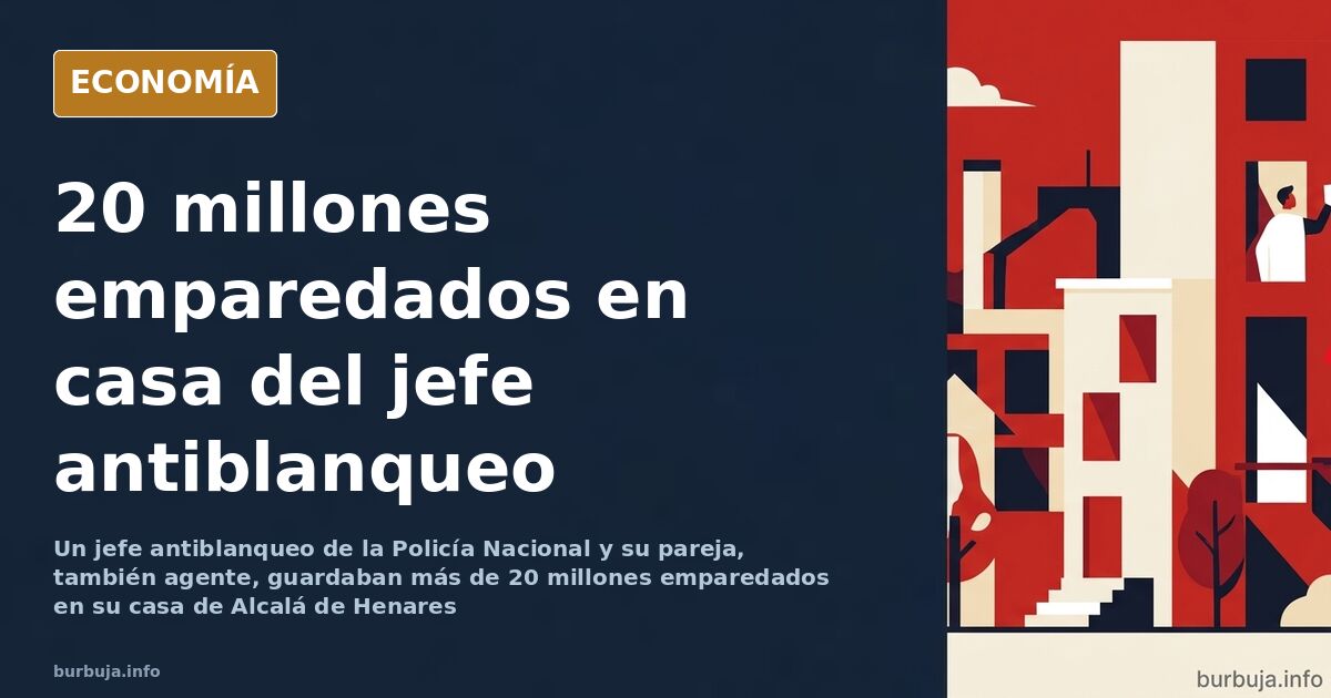 Pared de un domicilio de Alcalá de Henares con fajos de billetes emparedados durante un registro de la Policía Nacional