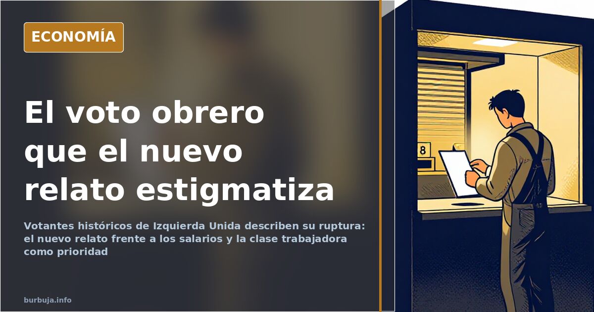Primer plano de una papeleta de voto doblada junto a una nómina, símbolo del votante de izquierda obrera y su desencanto