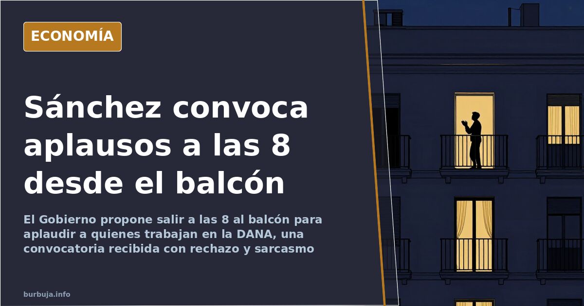Vecinos asomados a los balcones de un bloque al atardecer durante la convocatoria de aplausos a los trabajadores de la DANA