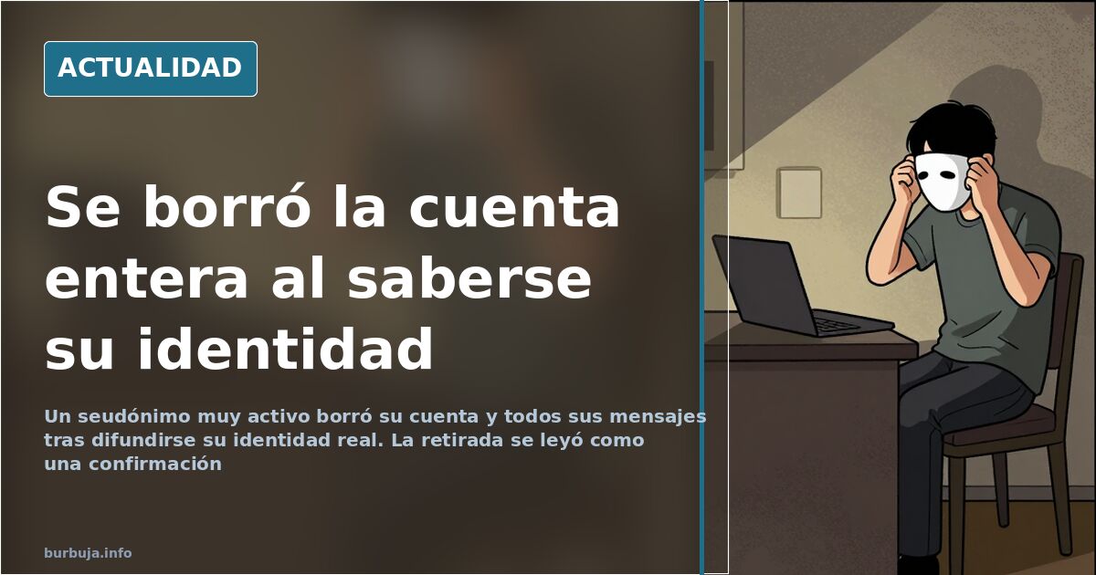Por qué un seudónimo muy activo borró su cuenta de golpe