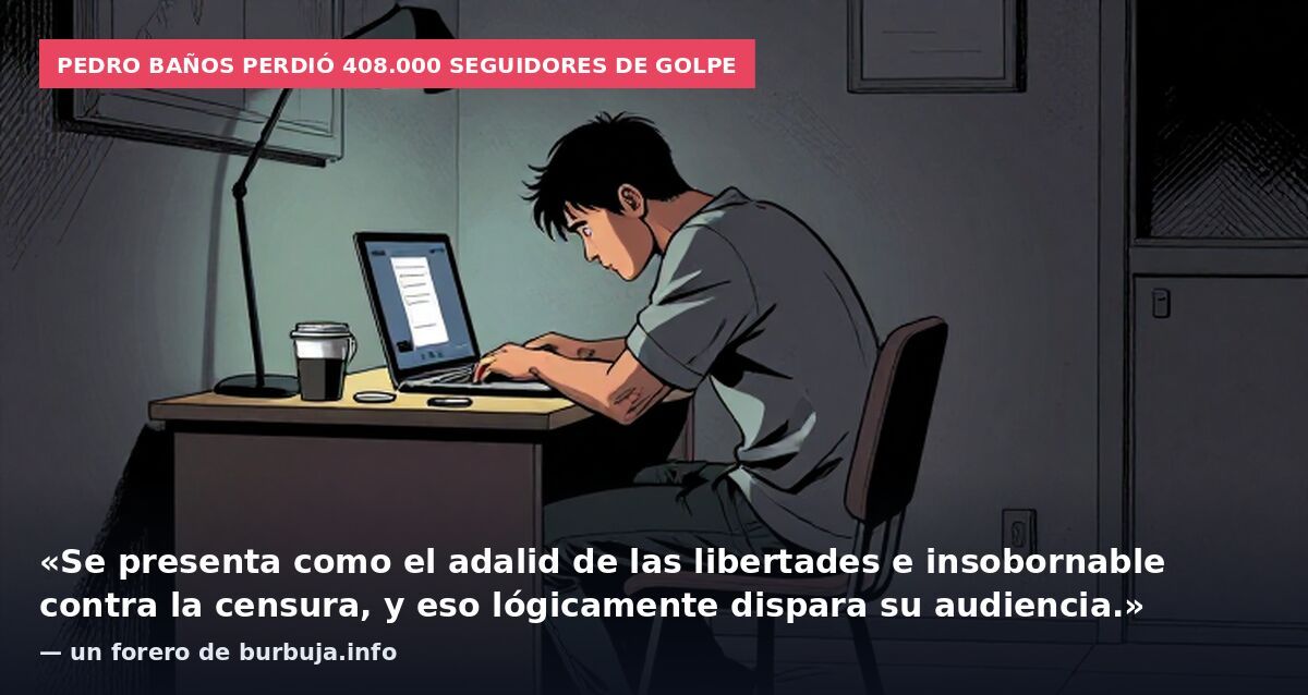 Pedro Baños perdió 408.000 seguidores de golpe: «Se presenta como el adalid de las libertades e insobornable contra la censura, y eso lógicamente dispara su audiencia.» — un forero de burbuja.info
