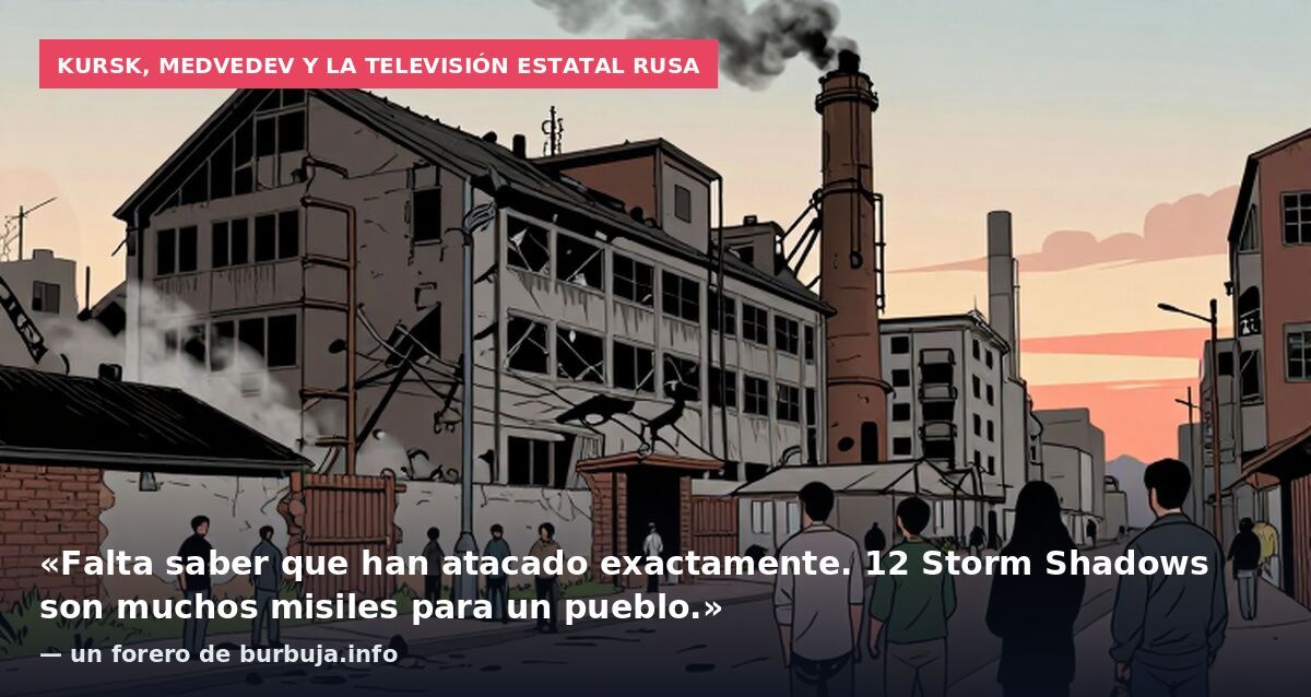 Kursk, Medvedev y la televisión estatal rusa: «Falta saber que han atacado exactamente. 12 Storm Shadows son muchos misiles para un pueblo.» — un forero de burbuja.info
