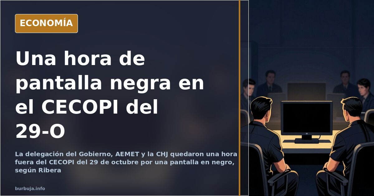 Sala de crisis con pantallas apagadas y sillas vacías durante la reunión del CECOPI el 29 de octubre
