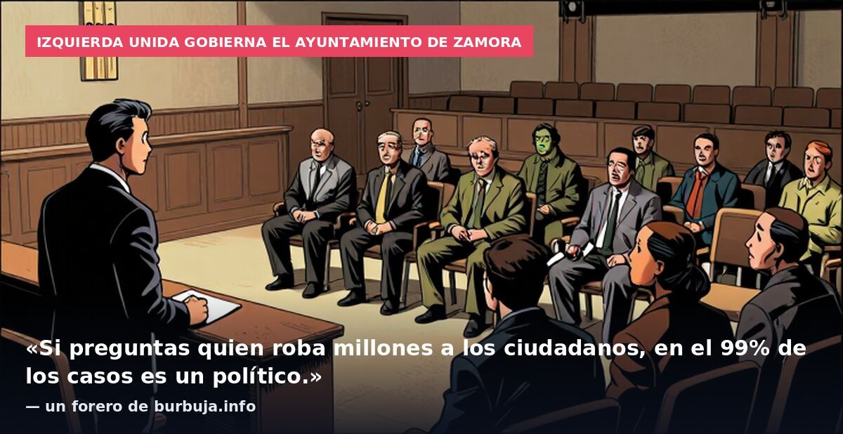 Izquierda Unida gobierna el Ayuntamiento de Zamora: «Si preguntas quien roba millones a los ciudadanos, en el 99% de los casos es un político.» — un forero de burbuja.info