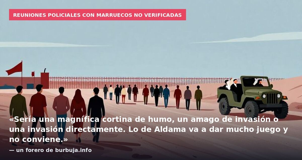 Reuniones policiales con Marruecos no verificadas: «Sería una magnífica cortina de humo, un amago de invasión o una invasión directamente. Lo de Aldama va a dar mucho juego y no conviene.» — un forero de burbuja.info