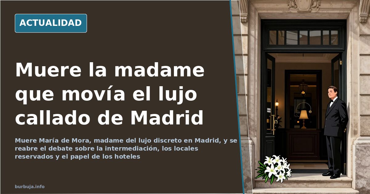 María de Mora, madame: muere la intermediaria del lujo discreto