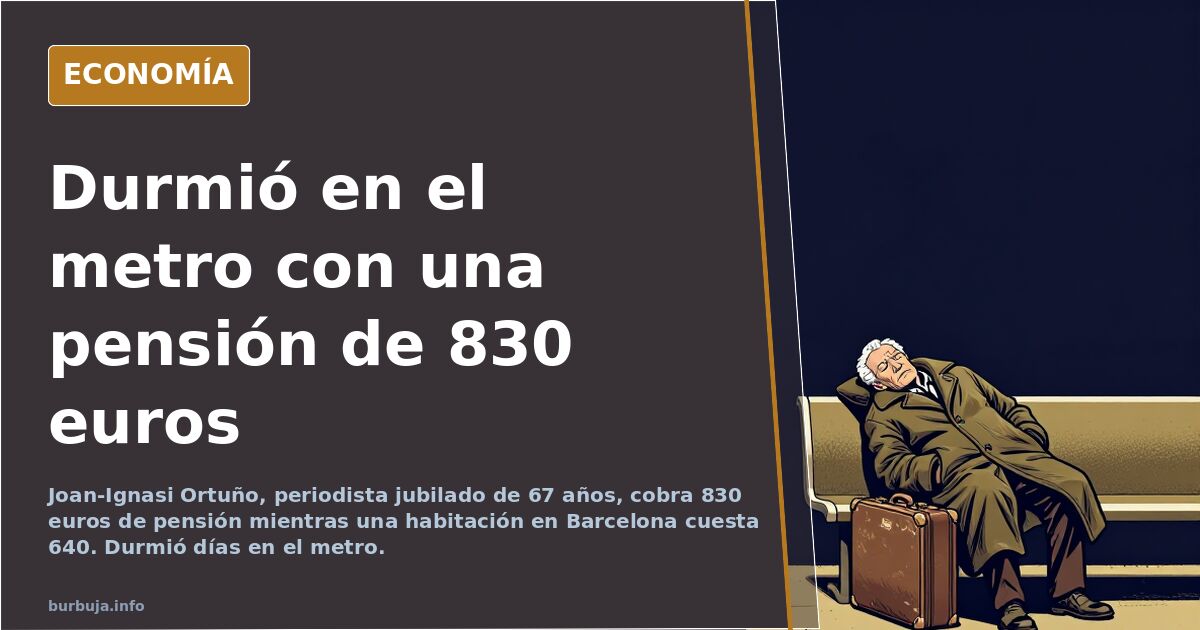 Andén de metro de Barcelona, donde el periodista jubilado pasó unos días tras quedarse sin vivienda
