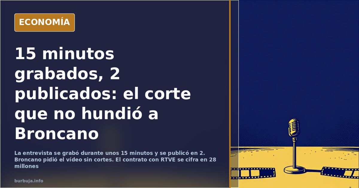 Ilustración editorial de una entrevista callejera con micrófono, cámara y tijeras sobre una cinta de vídeo recortada