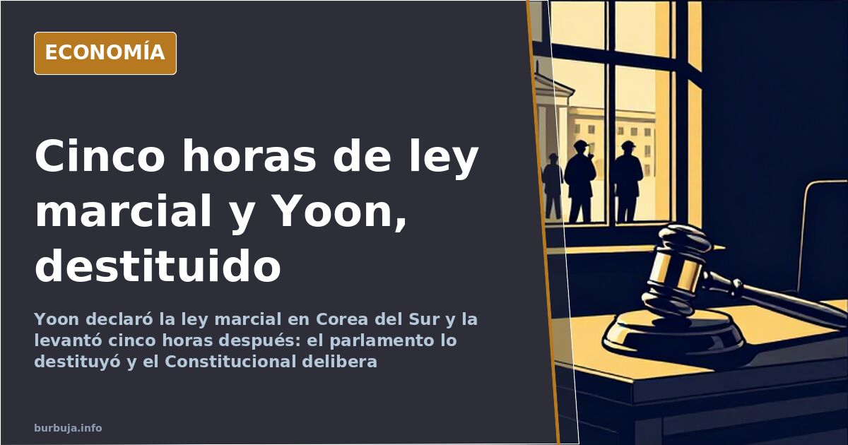 Corea del Sur: Yoon declara la ley marcial y cae en cinco horas