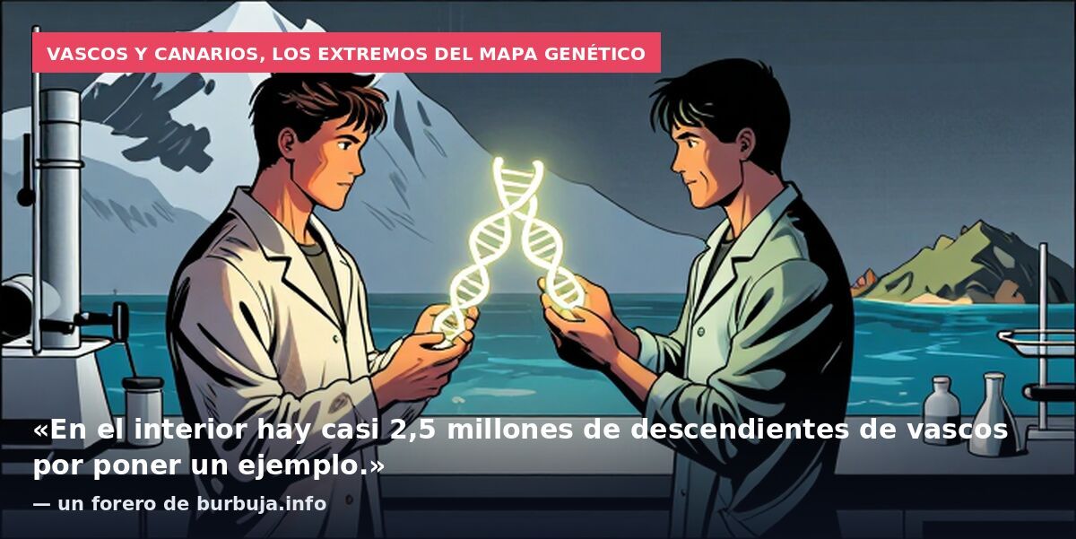 Vascos y canarios, los extremos del mapa genético: «En el interior hay casi 2,5 millones de descendientes de vascos por poner un ejemplo.» — un forero de burbuja.info