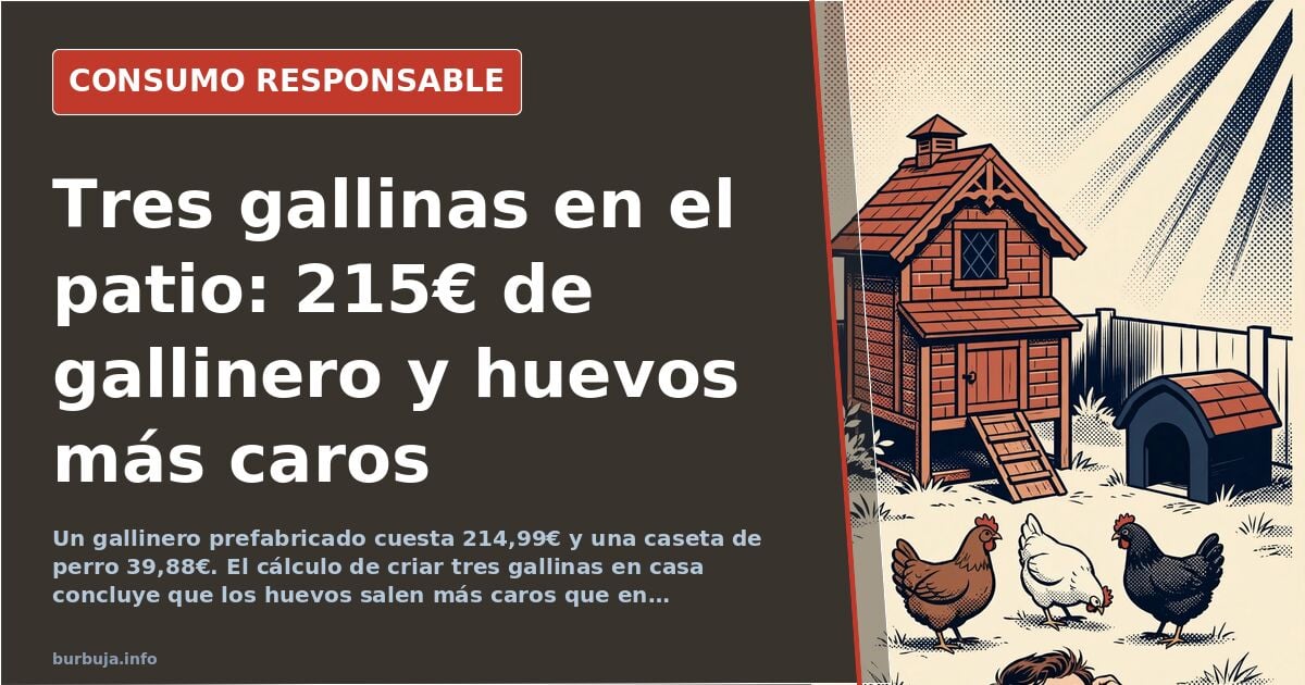 Gallinero casero de madera y malla metálica en el patio de una casa para tres gallinas ponedoras