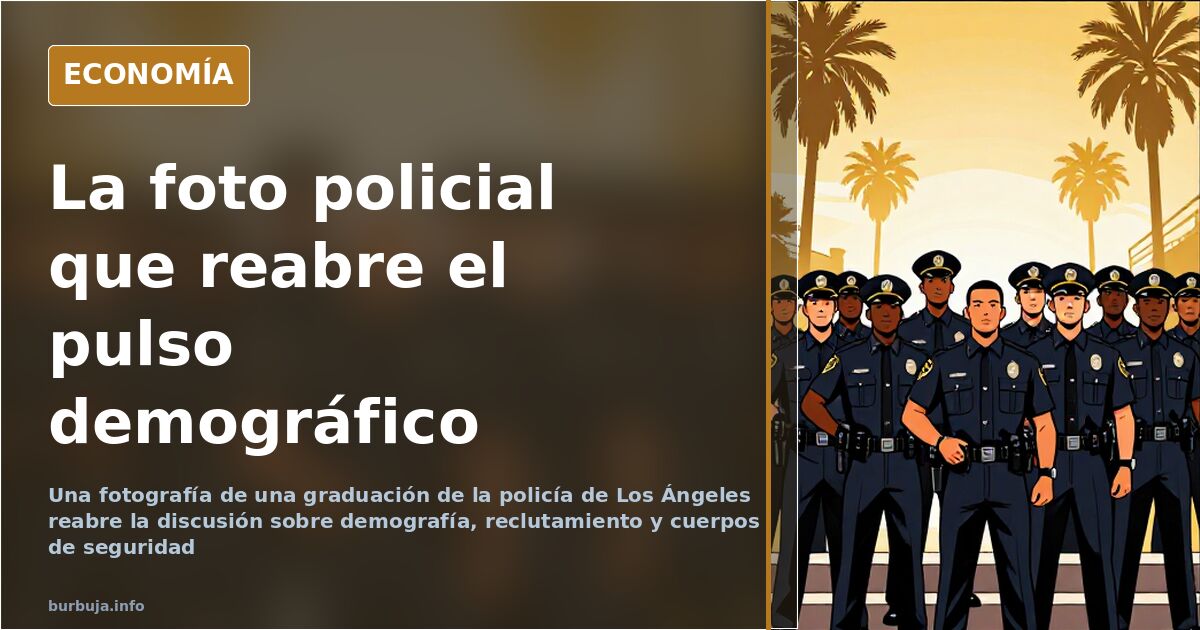 Agentes uniformados en una graduación de la policía de Los Ángeles, imagen del pulso sobre demografía y reclutamiento
