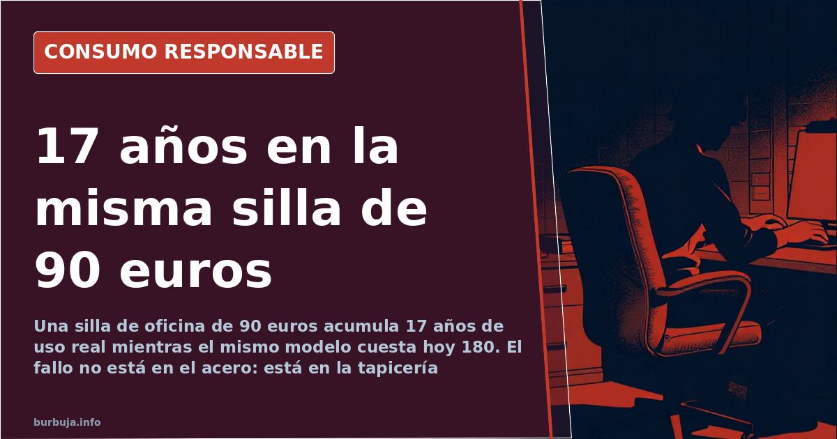 Silla de oficina de rejilla con brazos desgastados junto a una silla gaming de polipiel roja en una habitación de trabajo