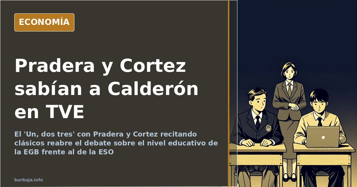 Marcador del concurso Un dos tres de Televisión Española con preguntas de literatura clásica y dos concursantes veteranos