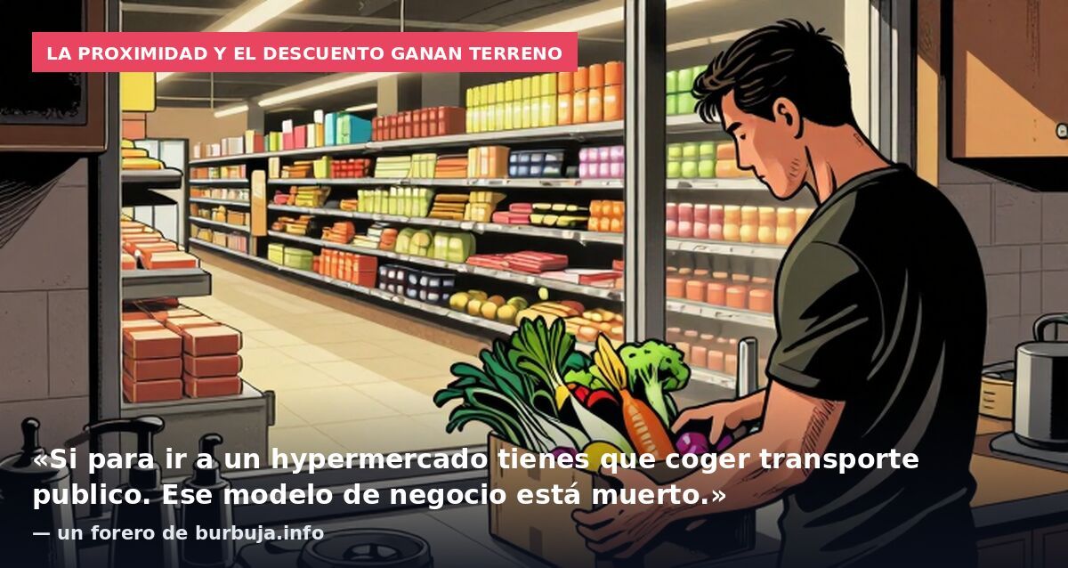 La proximidad y el descuento ganan terreno: «Si para ir a un hypermercado tienes que coger transporte publico. Ese modelo de negocio está muerto.» — un forero de burbuja.info
