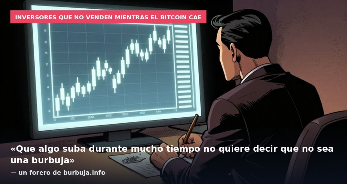 Inversores que no venden mientras el bitcoin cae: «Que algo suba durante mucho tiempo no quiere decir que no sea una burbuja» — un forero de burbuja.info