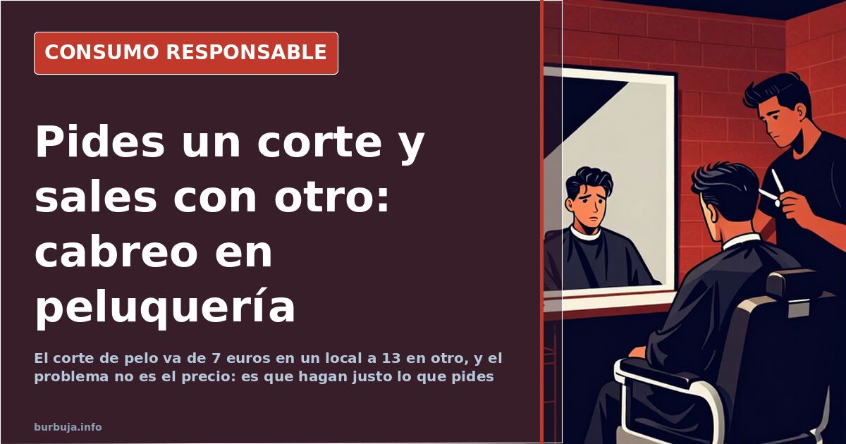 Interior de una peluquería de barrio con sillas y espejos, escenario del desencuentro entre cliente y peluquero por el corte