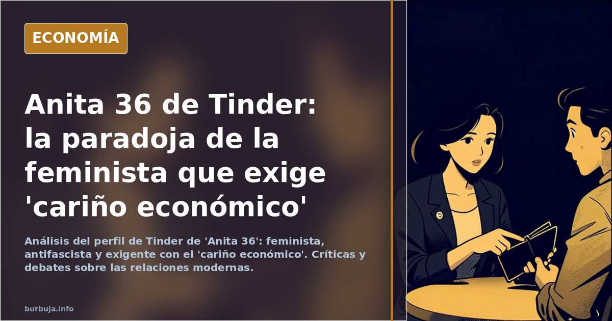 Anita 36 on Tinder: the paradox of a feminist demanding 'financial affection'