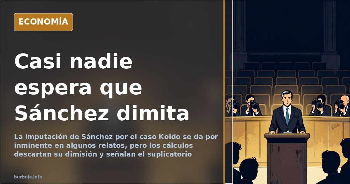 Sillón oficial vacío bajo luz dorada en un despacho de la Moncloa, metáfora de la posible dimisión de Pedro Sánchez por el ca