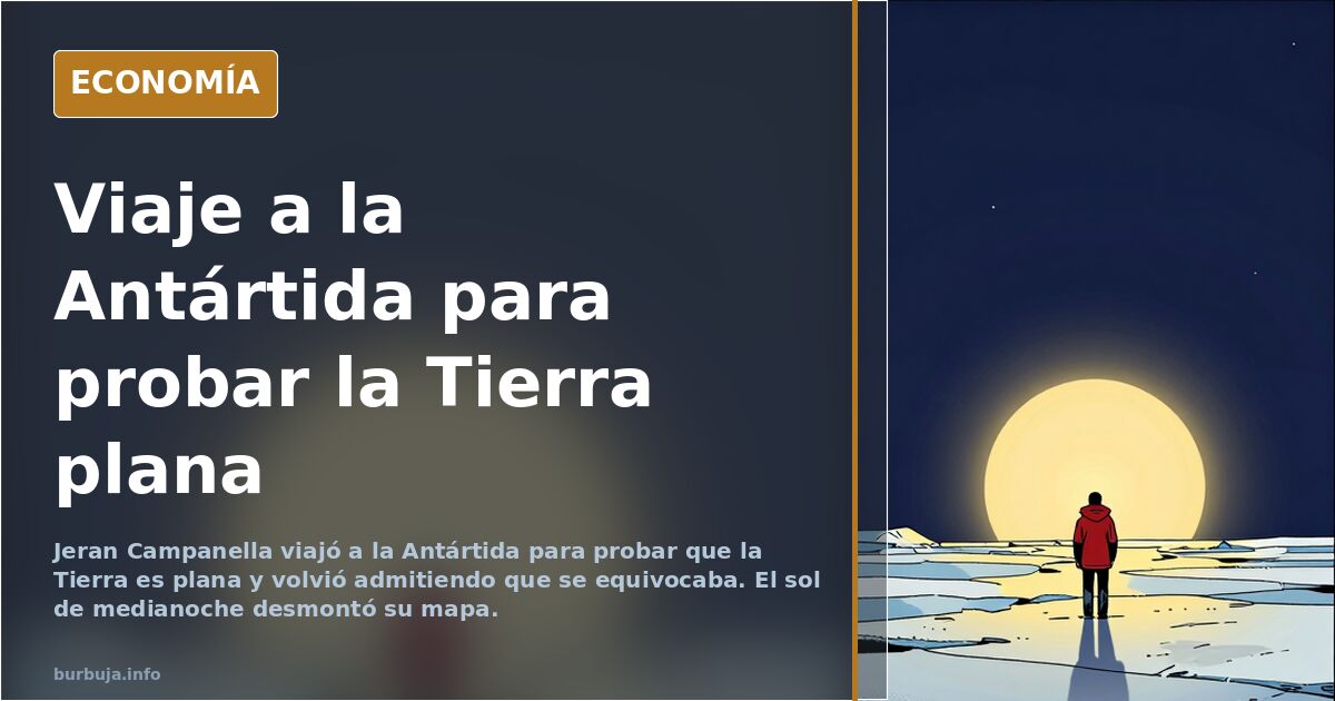 Ilustración editorial de un viajero con abrigo polar observando el sol de medianoche sobre un paisaje helado